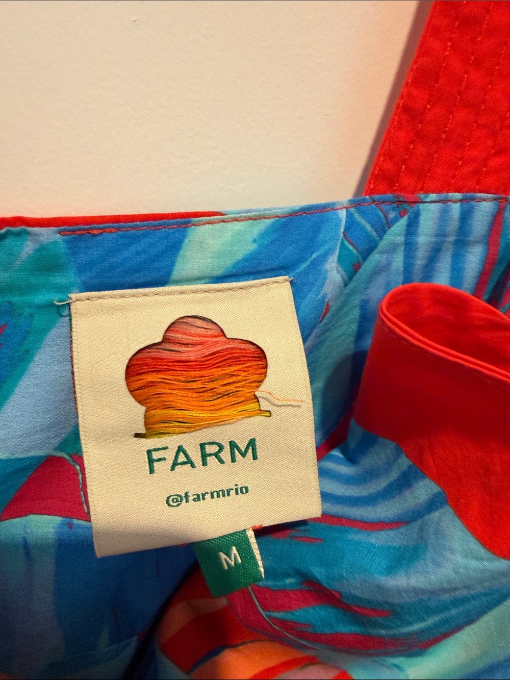 FARM Rio Red and Teal Tropical Print Dress - Picture 5 of 6